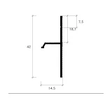 Concealed-Mount Skirting 14.5 x 42 mm ASP-102, Black