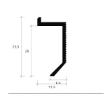 Concealed-Mount Skirting 11.5 x 23.5 mm ASP-112, Black