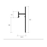 Concealed-Mount Skirting 16.5 x 52.1 mm ASPL-130, Silver