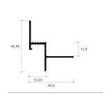 Shadow Gap Ceiling Profile 40.6 x 47 mm AST-1412, Silver