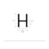 Shadow Rail 8.6 x 12 mm LPA-126, Silver