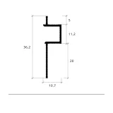 Shadow Rail 10.7 x 36.2 mm LPA-909, White