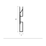 Rectangular Skirting 60 x 8 mm PNP-608, Silver